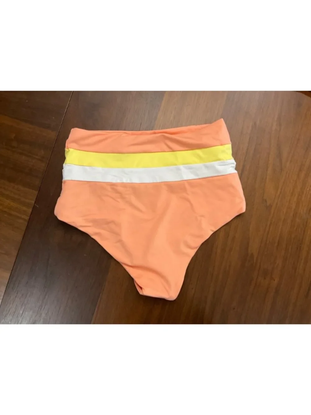 L*Space Portia Stripe Bikini Bottoms in Tangy/Lemon Drop/Cream New Womens